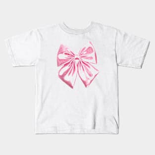 Big Pink Bow Tee Shirt Trendy Ribbon Y2k Kids T-Shirt